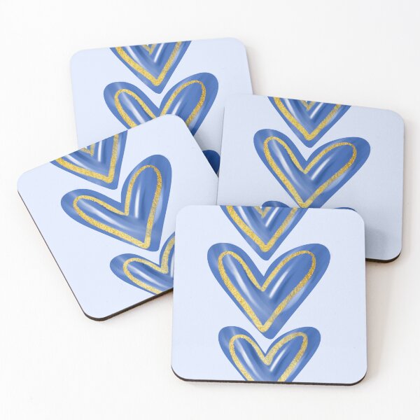 Item preview, Blue foil hearts designed and sold by mollsdesignss.
