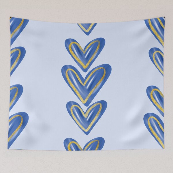 Item preview, Blue foil hearts designed and sold by mollsdesignss.