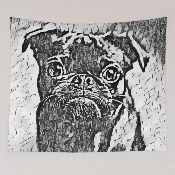 Item preview, Pencil Realistic Portrait Puppy Pug Life Art designed and sold by TheWildFlix.