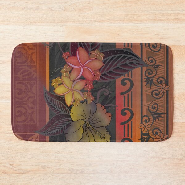 Item preview, Vintage Samoan Tapa Art Tropical Floral Tapa Board  designed and sold by sunnthreads.