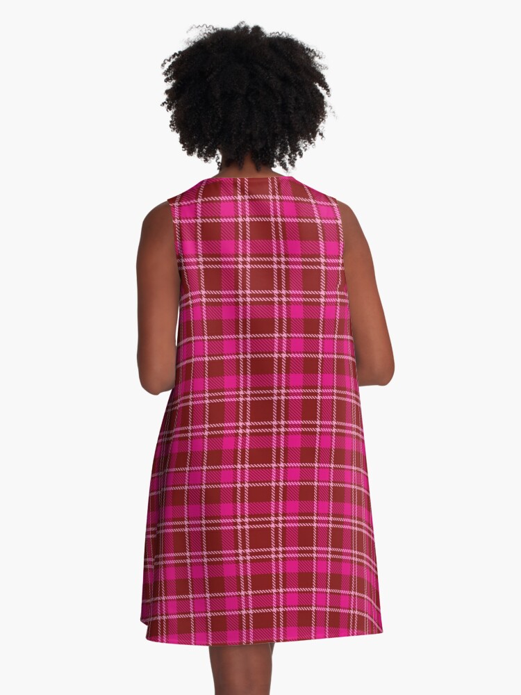 Pink tartan hot sale pinafore dress