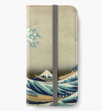 Vinilo o funda para iPhone Hokusai, la gran ola de Kanagawa, Japón, japonés, bloque de madera, imprimir