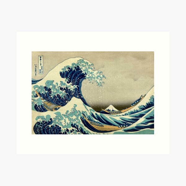 Hokusai, The Great Wave off Kanagawa, Japan, Japanese, Wood block, print. Art Print