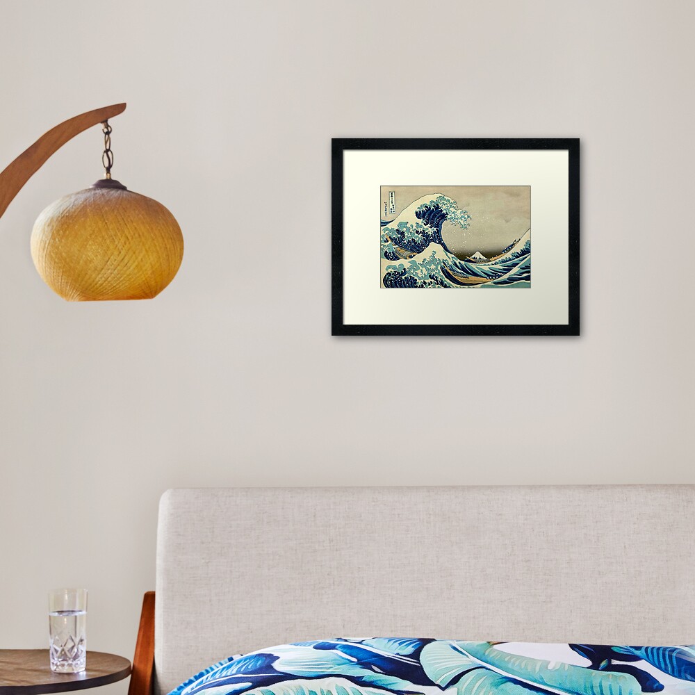 Hokusai, The Great Wave off Kanagawa, Japan, Japanese, Wood block, print. Framed Art Print