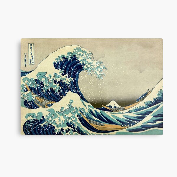 Hokusai, The Great Wave off Kanagawa, Japan, Japanese, Wood block, print. Metal Print