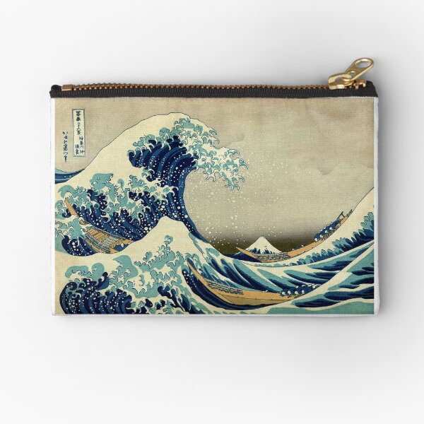 Hokusai, The Great Wave off Kanagawa, Japan, Japanese, Wood block, print. Zipper Pouch
