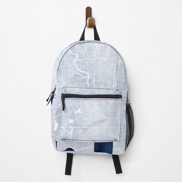 Item preview, Indianapolis Skyline & Map Watercolor Navy Blue, Print by Zouzounio Art designed and sold by zouzounioart.
