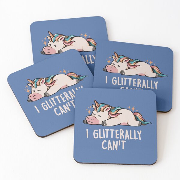 Item preview, Glitterally Can't - Lazy Funny Unicorn Gift designed and sold by EduEly.
