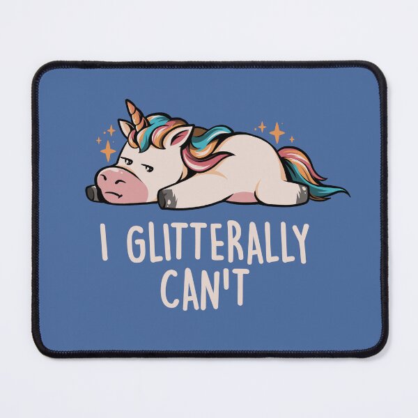 Item preview, Glitterally Can't - Lazy Funny Unicorn Gift designed and sold by EduEly.