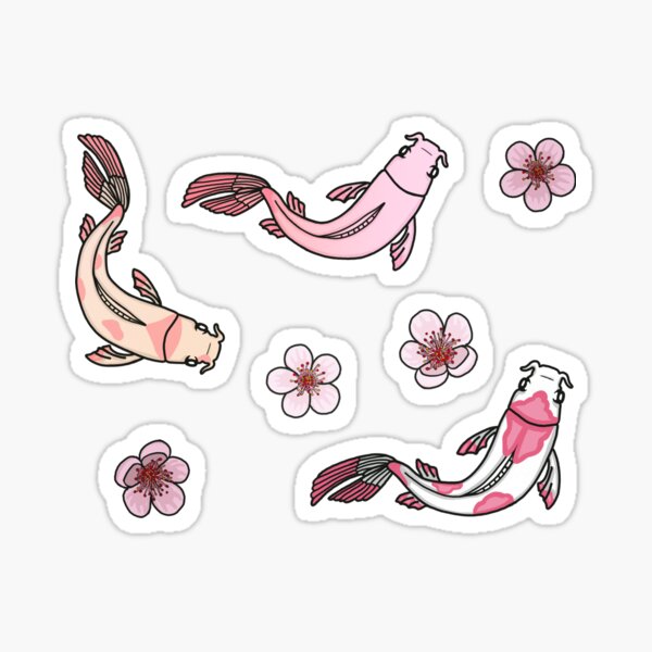 Item preview, Pink Koi Fish With Cherry Blossom Petals designed and sold by auristela.