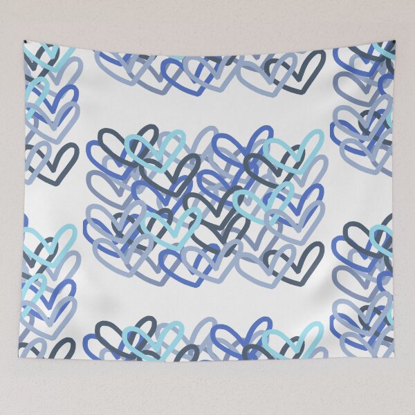 Item preview, Blue Preppy heart abstract designed and sold by mollsdesignss.
