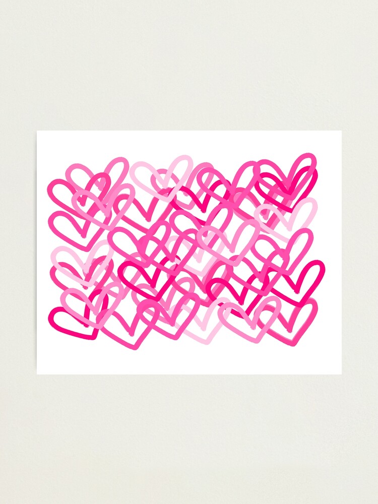 pink layered heart  Canvas Print for Sale by mollsdesignss