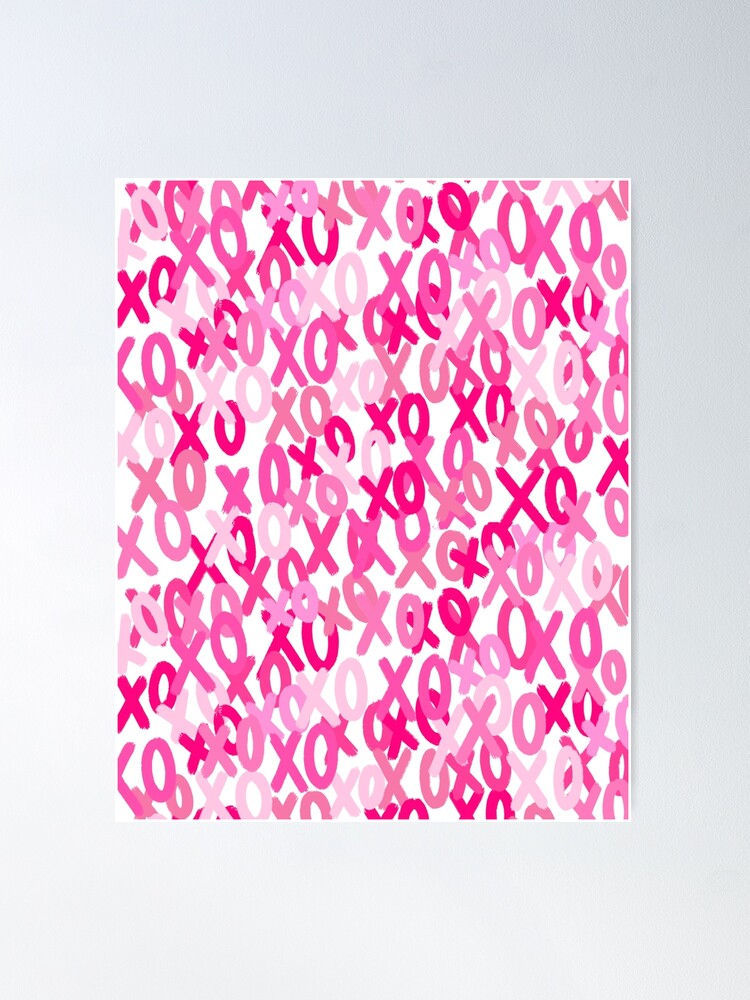 Preppy XOXO Brush Pink Poster by miavaldez