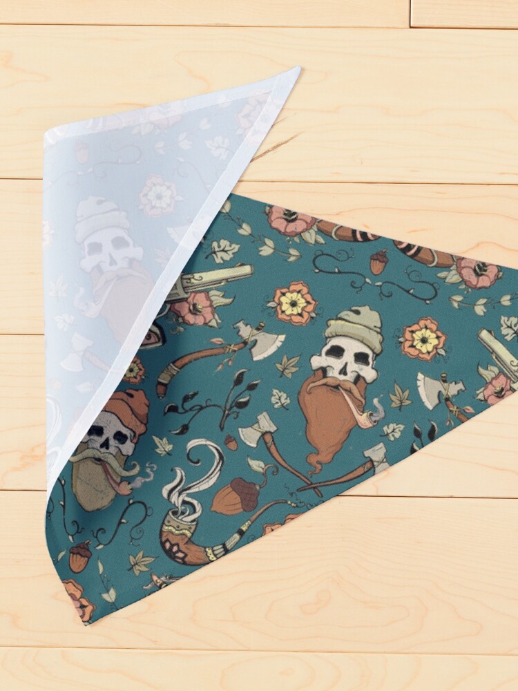 Alternate view of lumberjack skulls pattern Pet Bandana