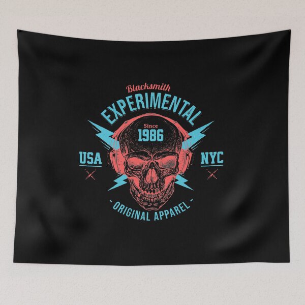 Item preview, Blacksmith experimental original apparel-since 1986-USA-NYC-skull-skull design-skull and bone designed and sold by PacePoint.