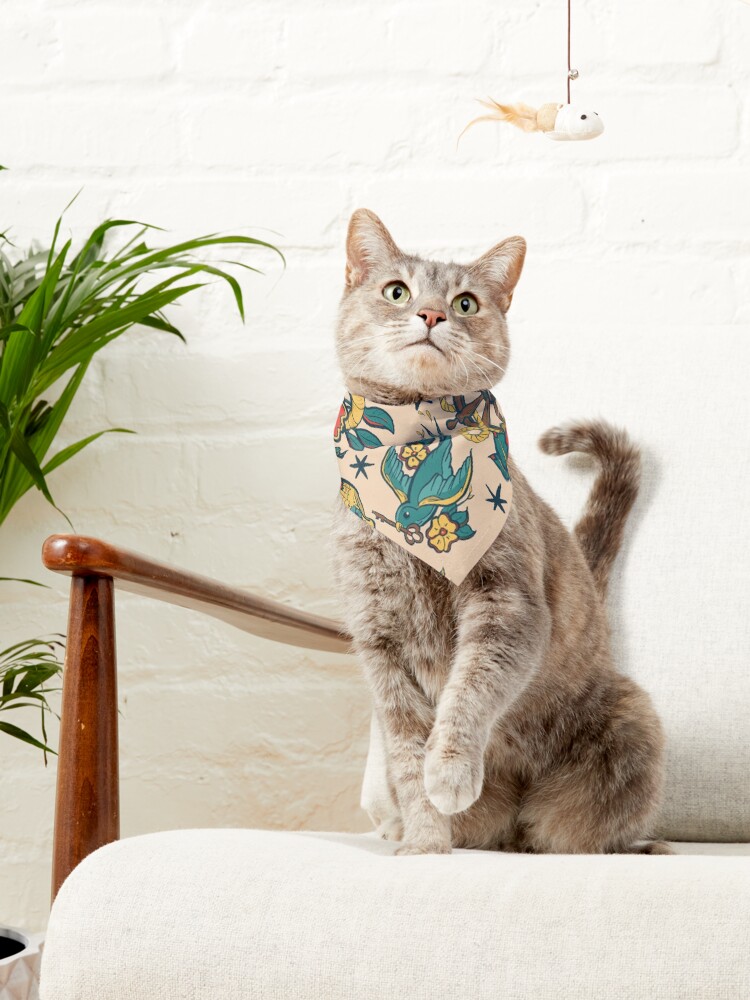 Thumbnail 3 of 6, Pet Bandana, Punk Tattoo Pattern Design and Illustration designed and sold by Amanda Irene.