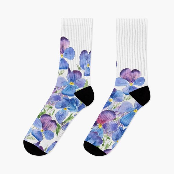 Item preview, hand painted purple pansies pattern  designed and sold by ColorandColor.