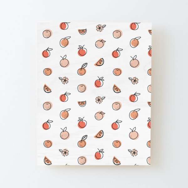 Quirky Oranges | Fun Citrus Pattern | Fresh |  Wood Mounted Print