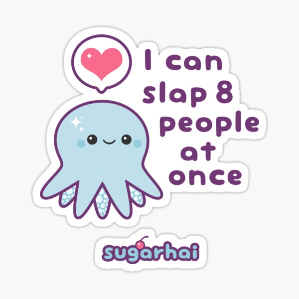 Funny Slapping Octopus Sticker