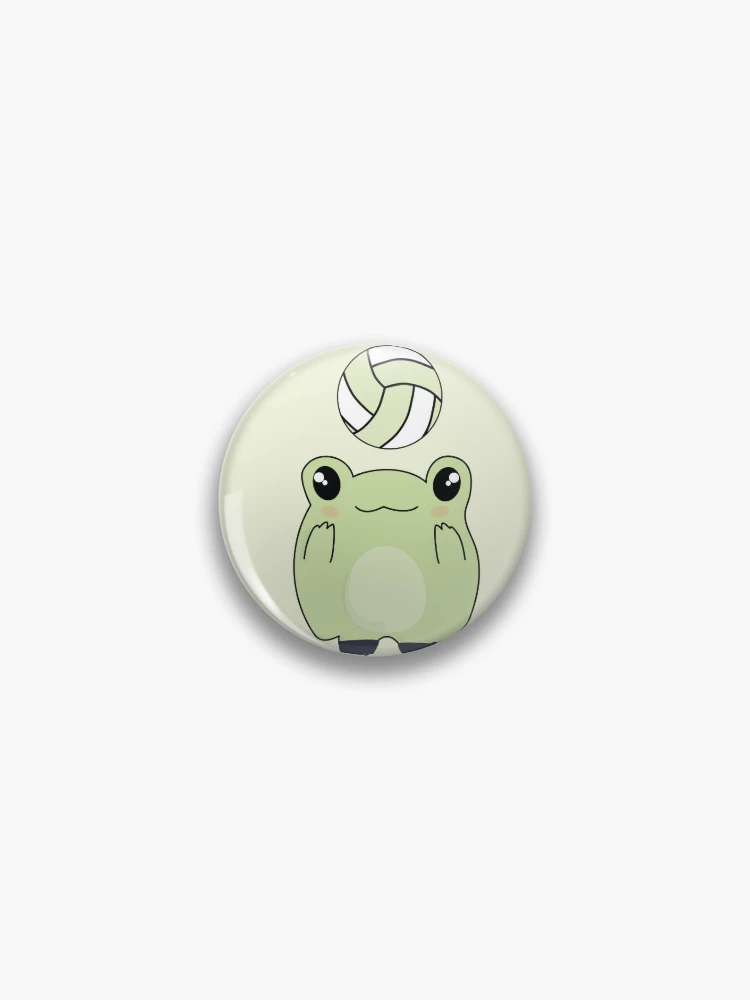 Kawaii Frog Loves Volleyball Frog Pin | Redbubble