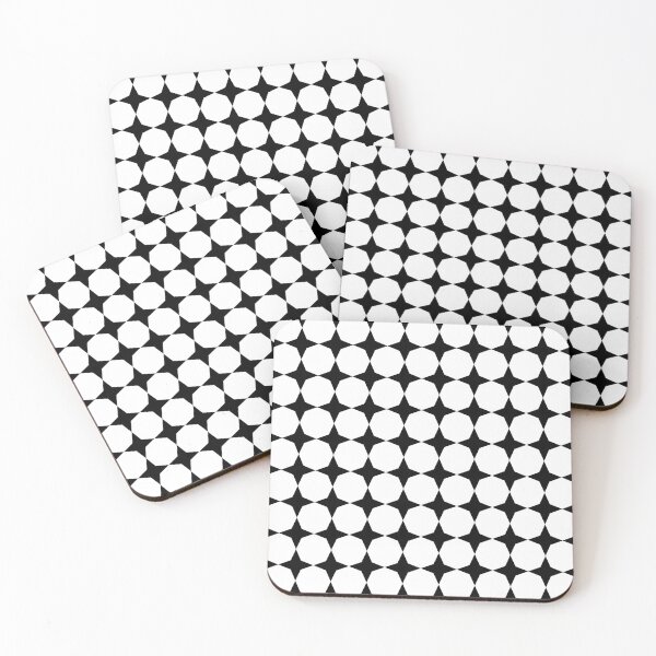 Item preview, White Octagons on Black designed and sold by Shapes-Mania.