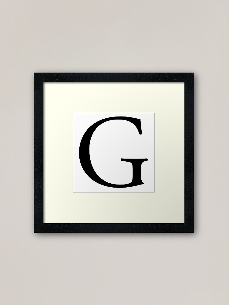 G Alphabet Letter Gee Golf George A To Z 7th Letter Of Alphabet Initial Name Letters Tag Nick Name Framed Art Print By Tomsredbubble Redbubble