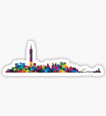 Colored detailed skyline of Taipei Sticker