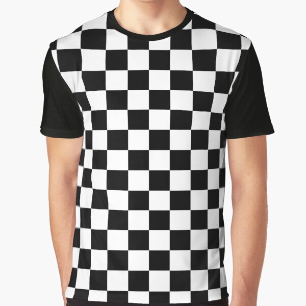 Checkered Flag. Chequered Flag. Motor Sport. Checkerboard. Pattern. WIN. WINNER. Racing Cars. Race. Finish line. BLACK. Graphic T-Shirt