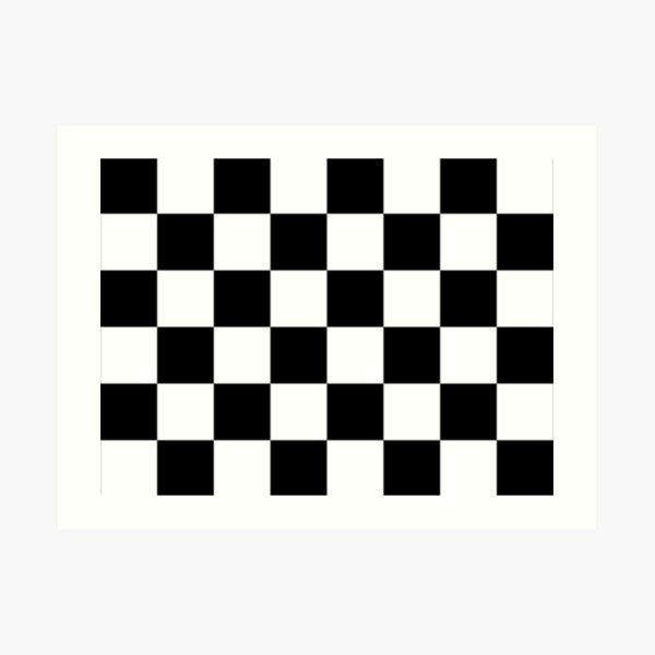 Checkered Flag. Chequered Flag. Motor Sport. Checkerboard. Pattern. WIN. WINNER. Racing Cars. Race. Finish line. BLACK. Art Print