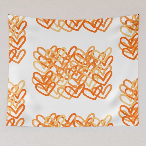 Item preview, Orange Preppy heart abstract designed and sold by mollsdesignss.