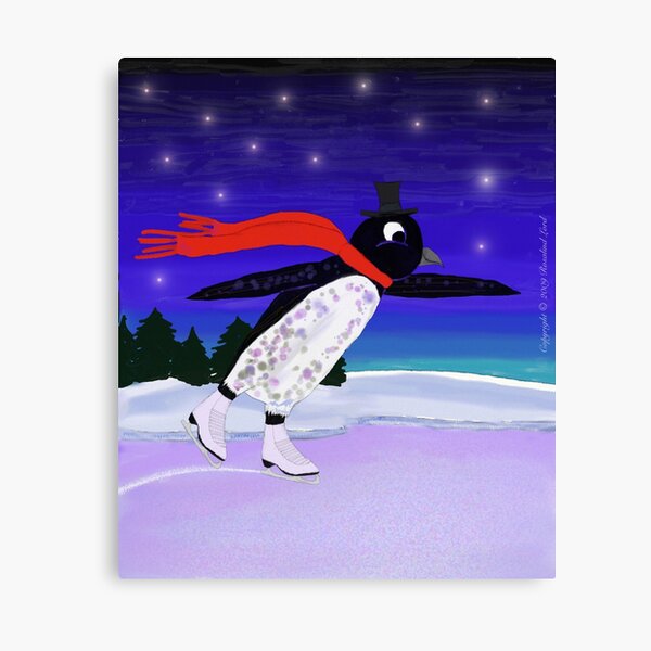 Skating Penguin Canvas Print