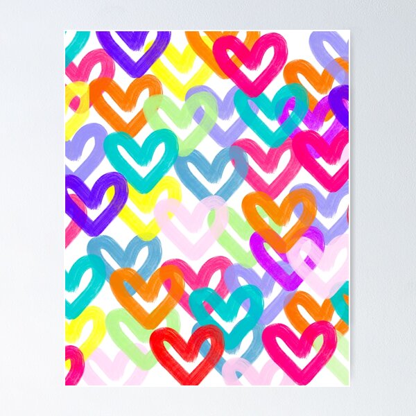 colorful heart abstract Poster