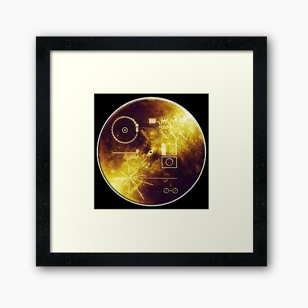 VOYAGER. Space, Golden Record, Spacecraft, Message to Aliens. Framed Art Print