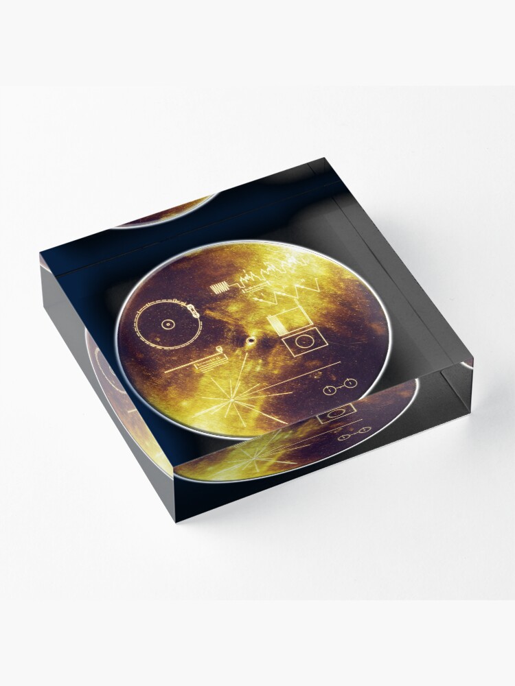 Alternate view of VOYAGER. Space, Golden Record, Spacecraft, Message to Aliens. Acrylic Block