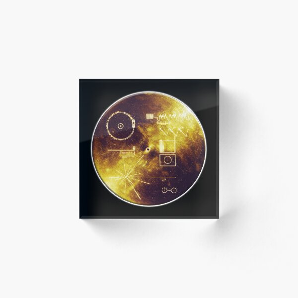 VOYAGER. Space, Golden Record, Spacecraft, Message to Aliens. Acrylic Block