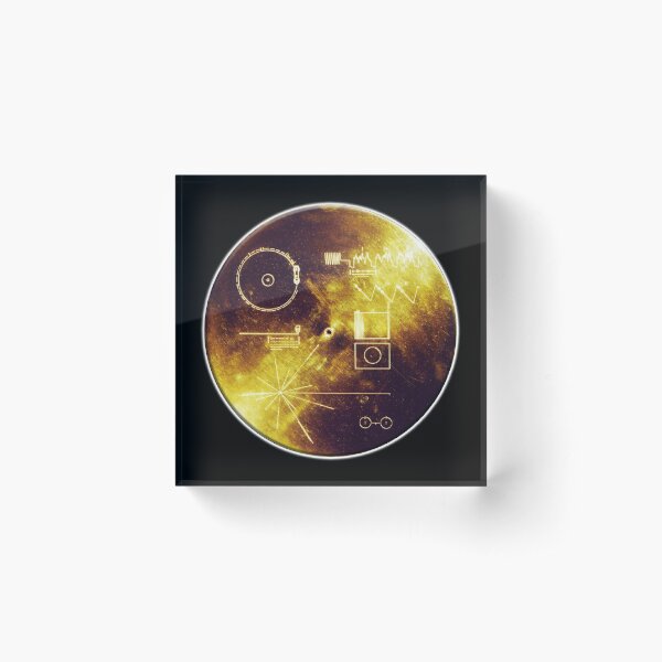 VOYAGER. Space, Golden Record, Spacecraft, Message to Aliens. Acrylic Block
