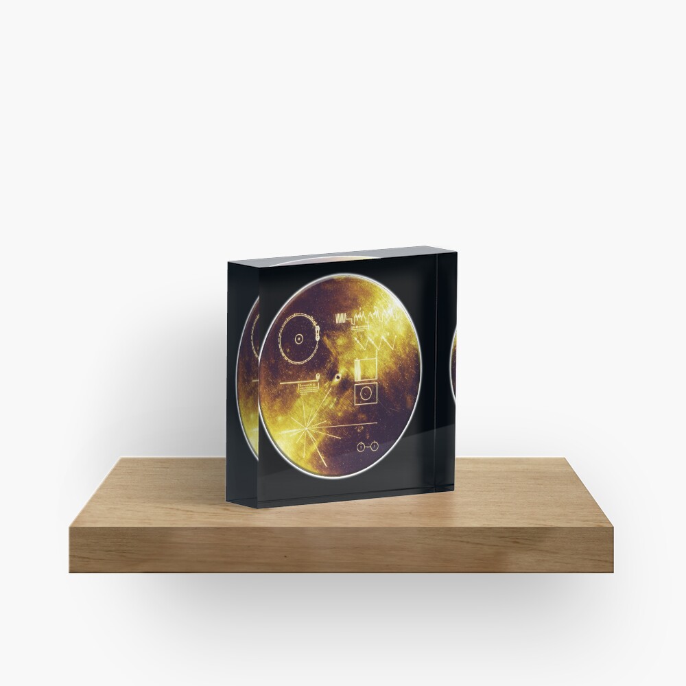 VOYAGER. Space, Golden Record, Spacecraft, Message to Aliens. Acrylic Block
