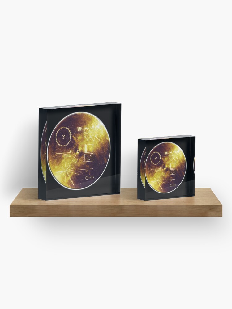 Alternate view of VOYAGER. Space, Golden Record, Spacecraft, Message to Aliens. Acrylic Block