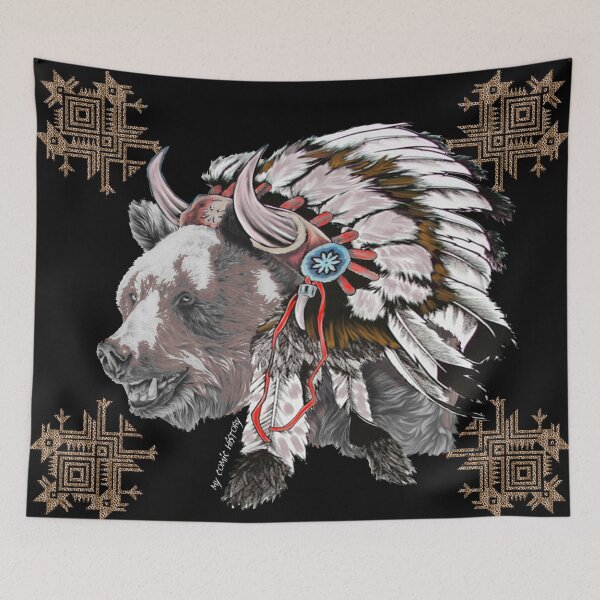 Item preview, Bear face native american. designed and sold by mycomichistory.
