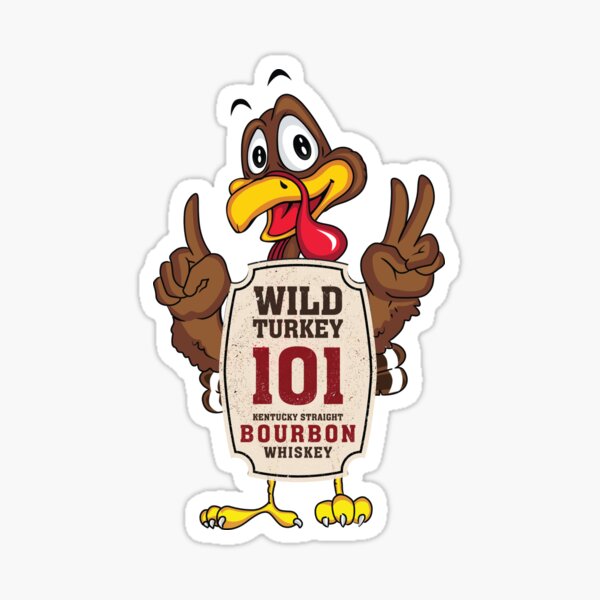 Wild Turkey Bourbon, Alcohol Drinking Gift Distressed Look Sticker