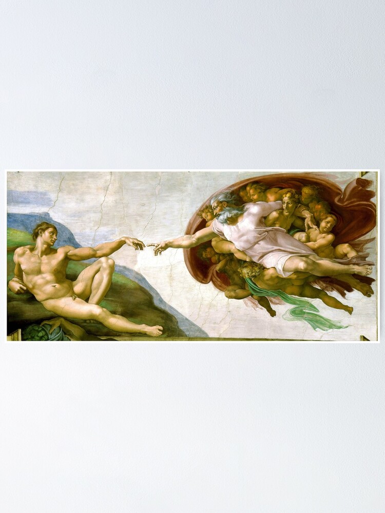 Michelangelo The Creation Of Adam 1510 Genesis Ceiling Sistine Chapel Rome Touch Of God Poster