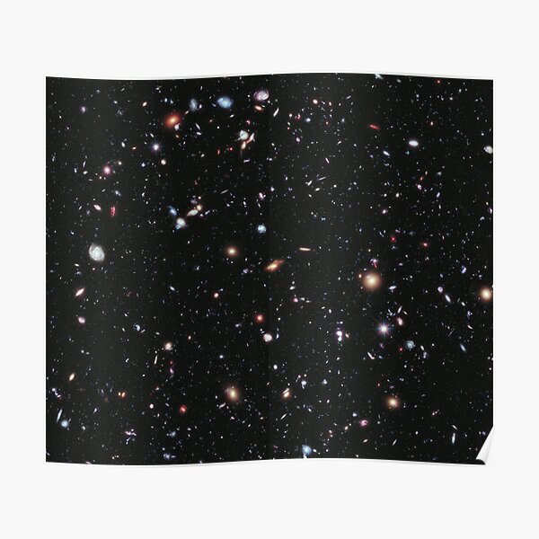 THE COSMOS. HUBBLE. Nasa, Extreme Deep Field image, space, constellation, Fornax. Poster