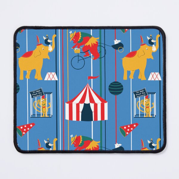 Item preview, Retro Circus - Bears Elephant, circus Tent -Blue Pattern designed and sold by whyitsme.