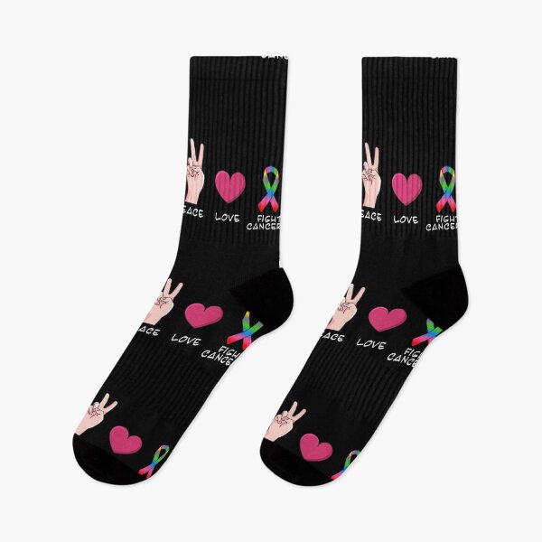 Item preview, Multicolor Peace Love Fight Cancer In All Color design designed and sold by Merchking1.