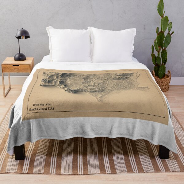 Item preview, South Central USA (New Mexico, Texas, Oklahoma, Arkansas and Louisiana) Relief Map 3D digitally-rendered designed and sold by ThinkAboutMaps.