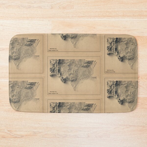 Item preview, South Central USA (New Mexico, Texas, Oklahoma, Arkansas and Louisiana) Relief Map 3D digitally-rendered designed and sold by ThinkAboutMaps.