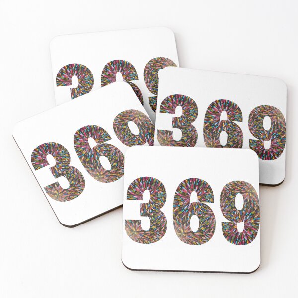 Item preview, Tesla magic manifesting numbers in multicolored brush strokes designed and sold by Mary Egan.