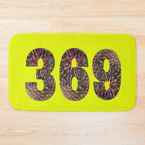 Item preview, Tesla magic manifesting numbers in multicolored brush strokes designed and sold by Mary Egan.