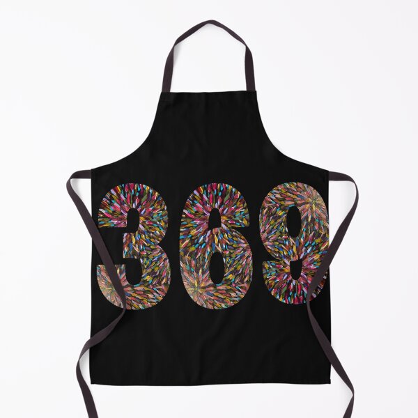 Item preview, Tesla magic manifesting numbers in multicolored brush strokes designed and sold by Mary Egan.