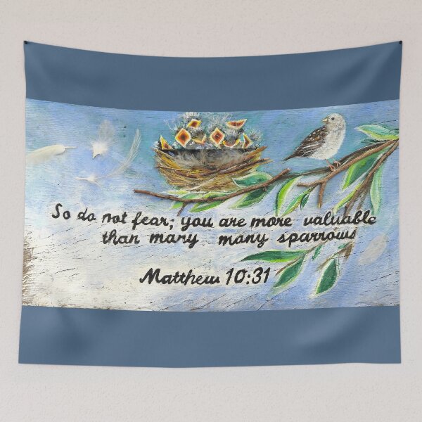 Item preview, Mathew 10:39 Do not fear bird's nest sparrow sign designed and sold by Stephanie  Skeem.